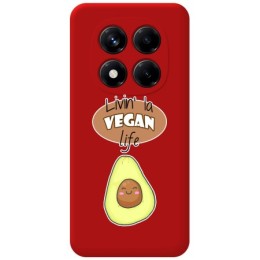 Funda Silicona Líquida Roja para Xiaomi Redmi Note 14 Pro+ Plus 5G diseño Vegan Life Dibujos