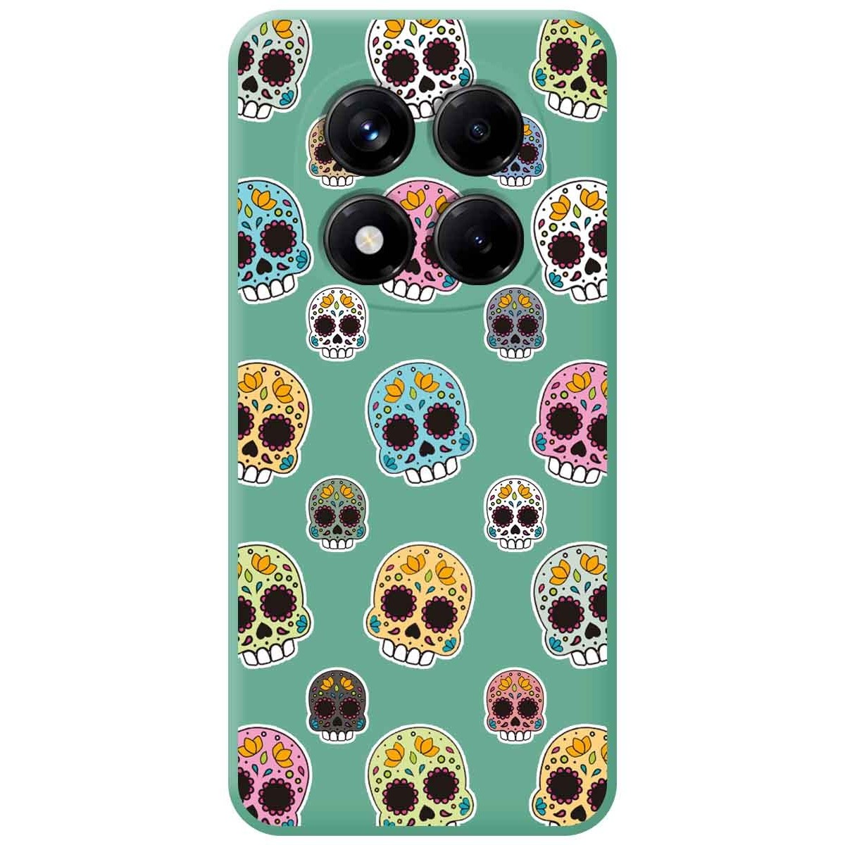 Funda Silicona Líquida Verde para Xiaomi Redmi Note 14 Pro+ Plus 5G diseño Catrina Dibujos