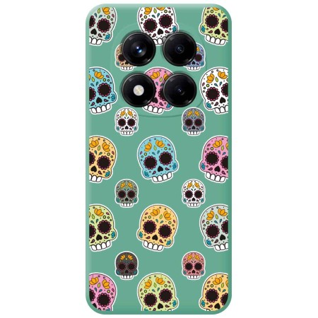 Funda Silicona Líquida Verde para Xiaomi Redmi Note 14 Pro+ Plus 5G diseño Catrina Dibujos