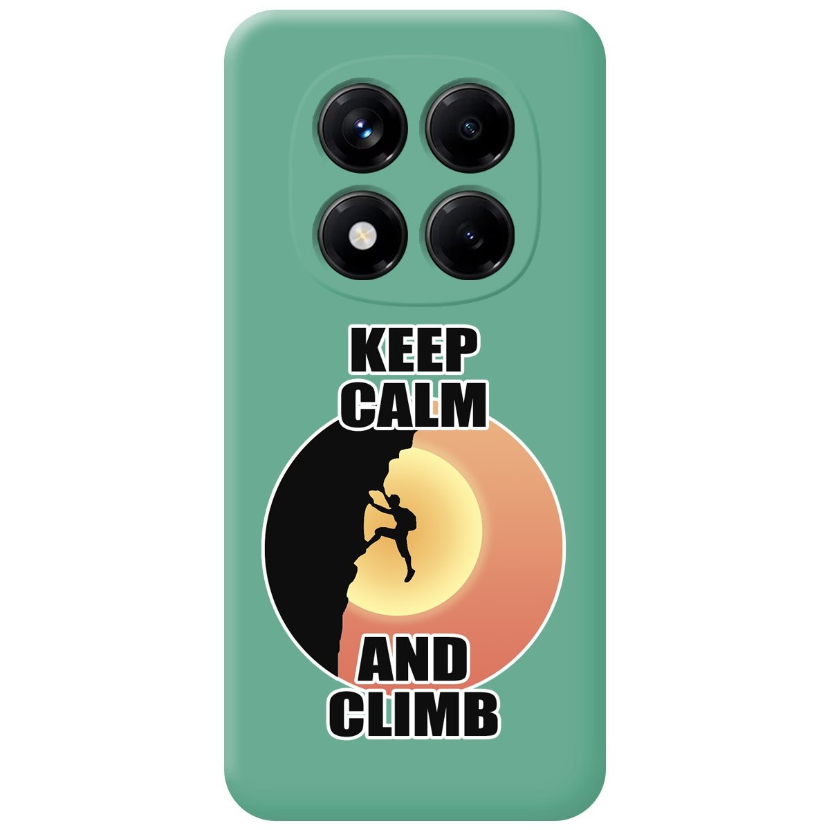 Funda Silicona Líquida Verde para Xiaomi Redmi Note 14 Pro+ Plus 5G diseño Hombre Escalada Dibujos