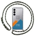 Personaliza tu Funda Colgante Transparente para Samsung Galaxy S25 5G con Cordon Verde / Dorado Dibujo Personalizada