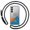 Personaliza tu Funda Colgante Transparente para Samsung Galaxy S25+ Plus 5G con Cordon Negro Dibujo Personalizada