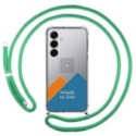 Personaliza tu Funda Colgante Transparente para Samsung Galaxy S25+ Plus 5G con Cordon Verde Agua Dibujo Personalizada