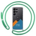 Personaliza tu Funda Colgante Transparente para Samsung Galaxy S25 Ultra 5G con Cordon Verde Agua Dibujo Personalizada