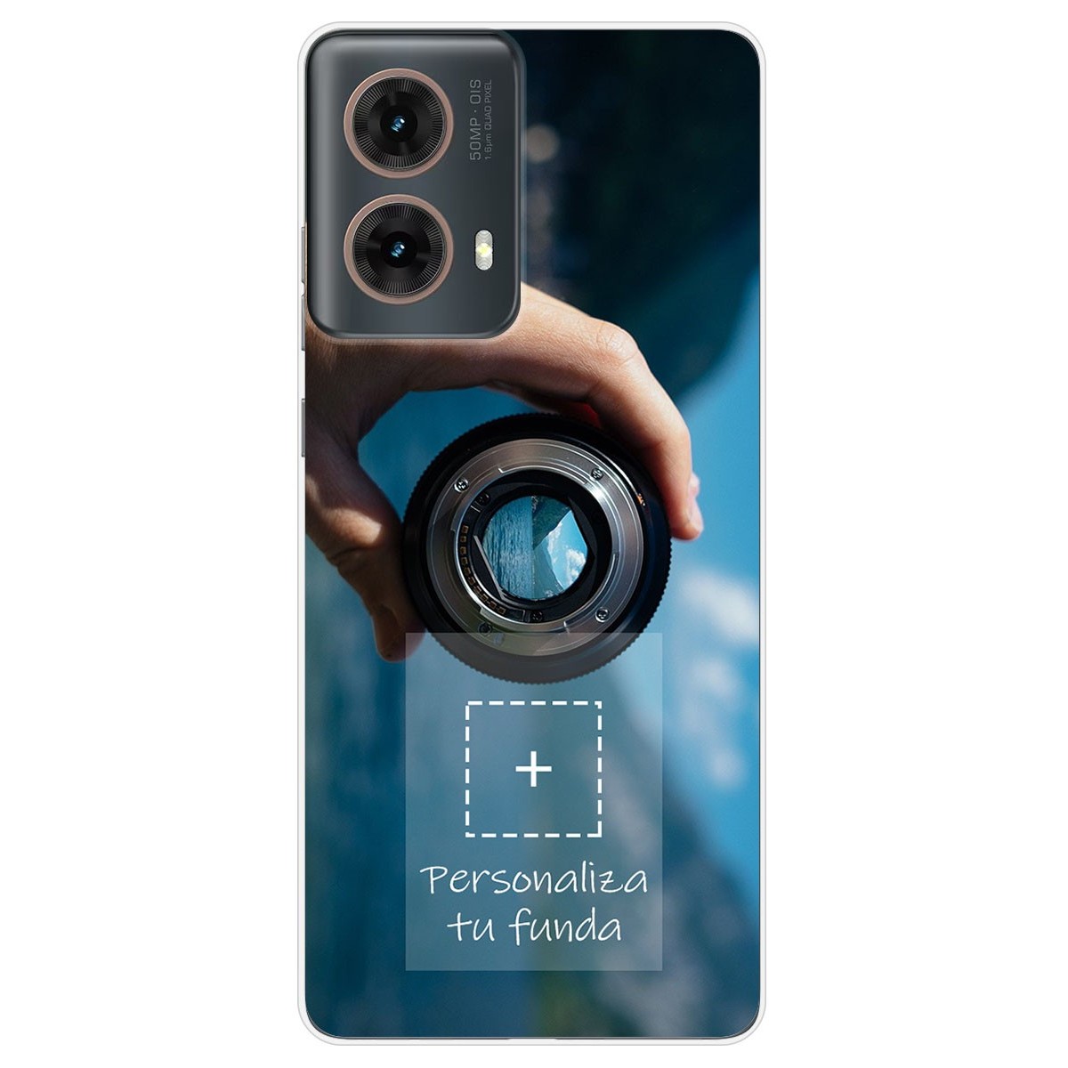 Personaliza tu Funda Silicona Gel Tpu Transparente con tu Fotografia para Motorola Moto G85 5G Dibujo Personalizada