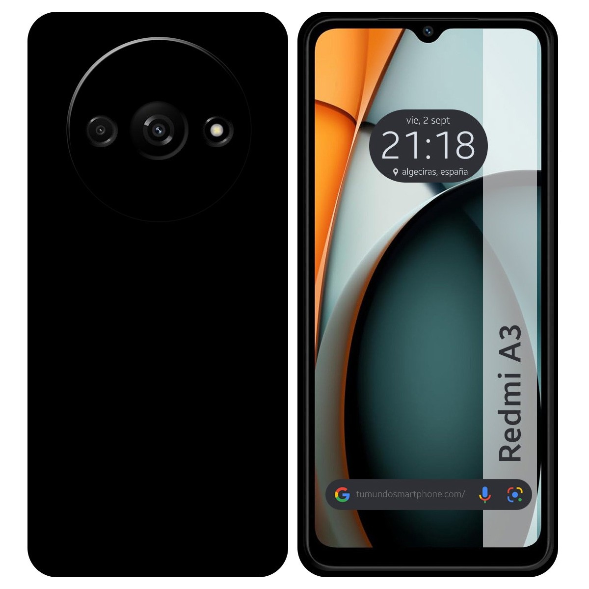 Funda Silicona Gel TPU Negra para Xiaomi Redmi A3