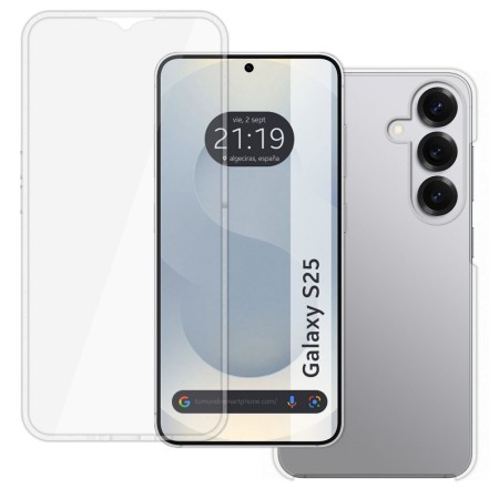 Funda Doble Transparente Pc + Tpu Full Body 360 para Samsung Galaxy S25 5G