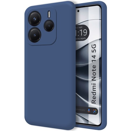 Funda Silicona Líquida Ultra Suave para Xiaomi Redmi Note 14 4G color Azul Oscuro