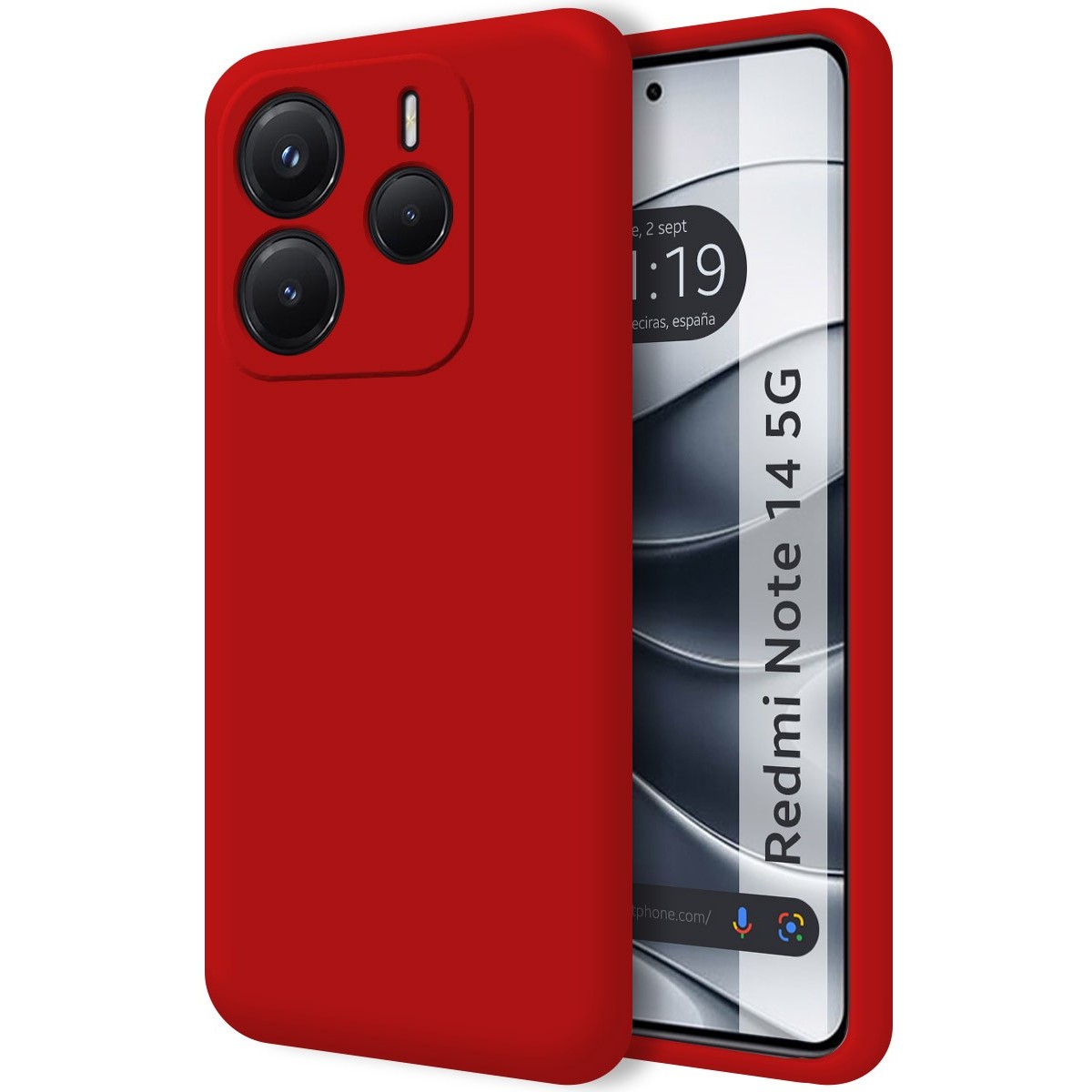 Funda Silicona Líquida Ultra Suave para Xiaomi Redmi Note 14 4G color Roja