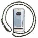 Funda Colgante Transparente para Samsung Galaxy S25 5G con Cordon Verde / Dorado