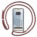 Funda Colgante Transparente para Samsung Galaxy S25 5G con Cordon Rosa / Dorado