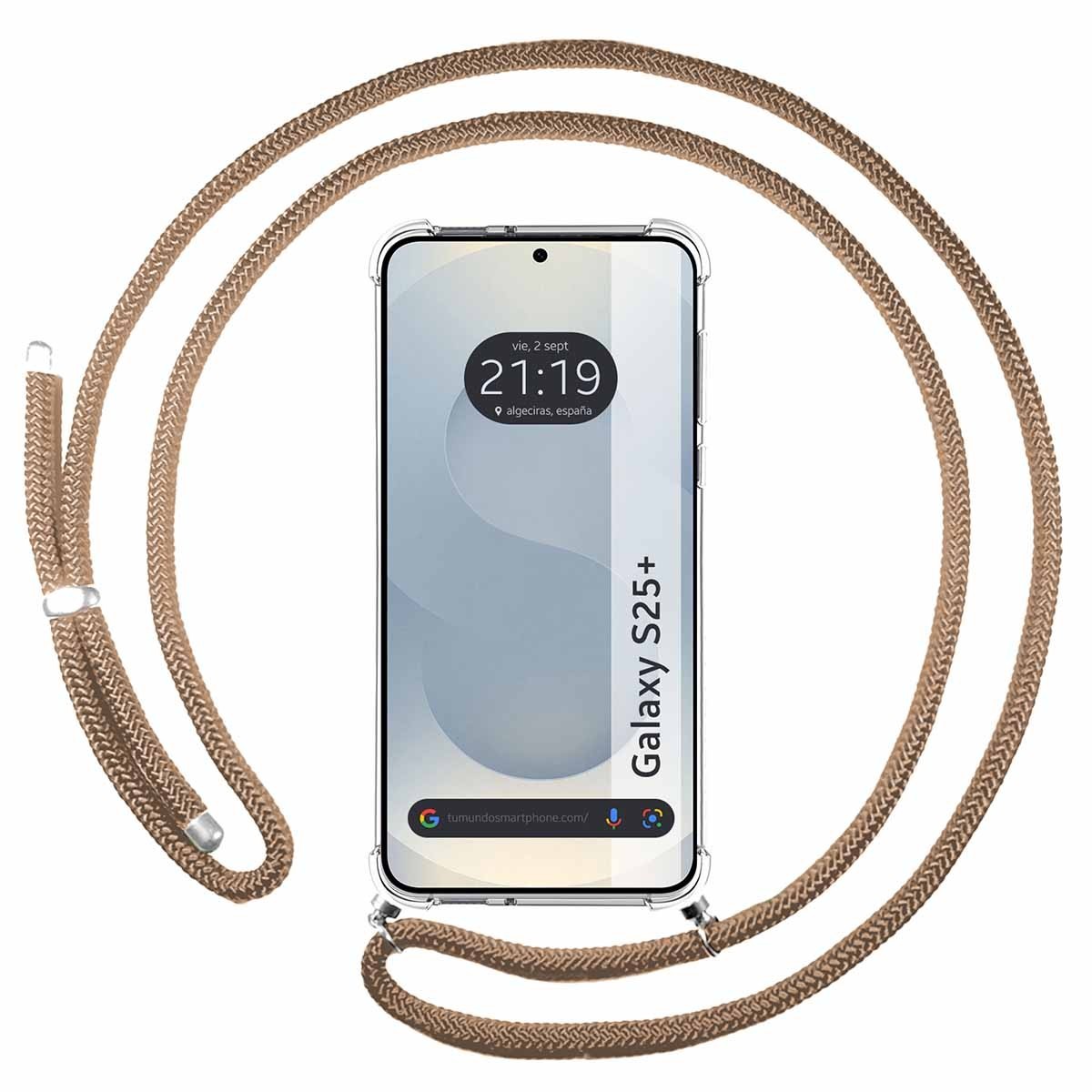 Funda Colgante Transparente para Samsung Galaxy S25+ Plus 5G con Cordon Camel