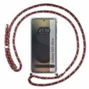 Funda Colgante Transparente para Samsung Galaxy S25 Ultra 5G con Cordon Rosa / Dorado