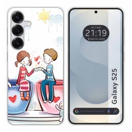 Funda Silicona para Samsung Galaxy S25 5G diseño Café Dibujos