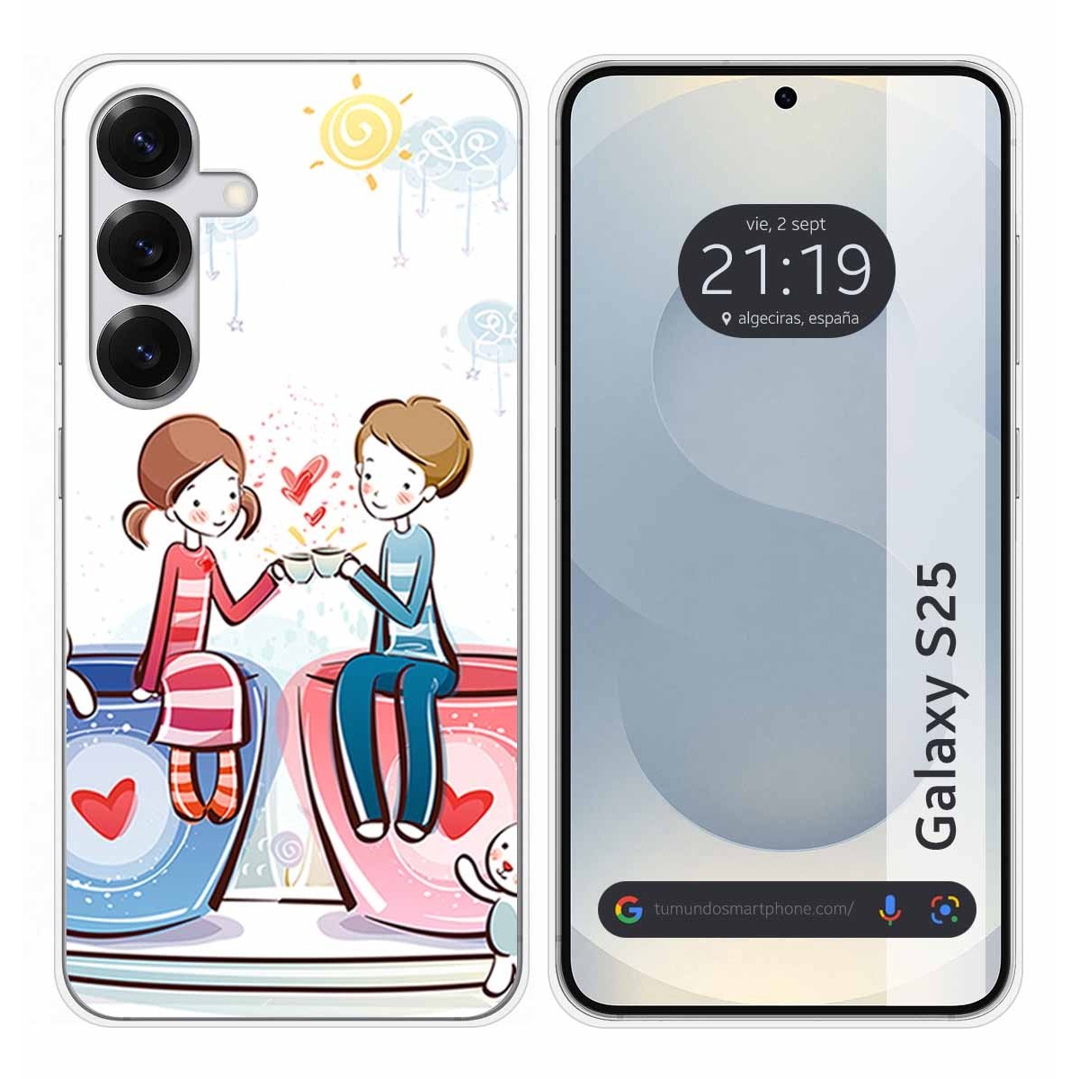 Funda Silicona para Samsung Galaxy S25 5G diseño Café Dibujos
