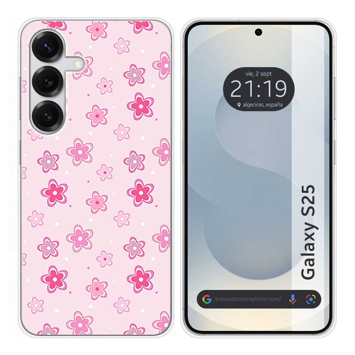 Funda Silicona para Samsung Galaxy S25 5G diseño Flores Dibujos