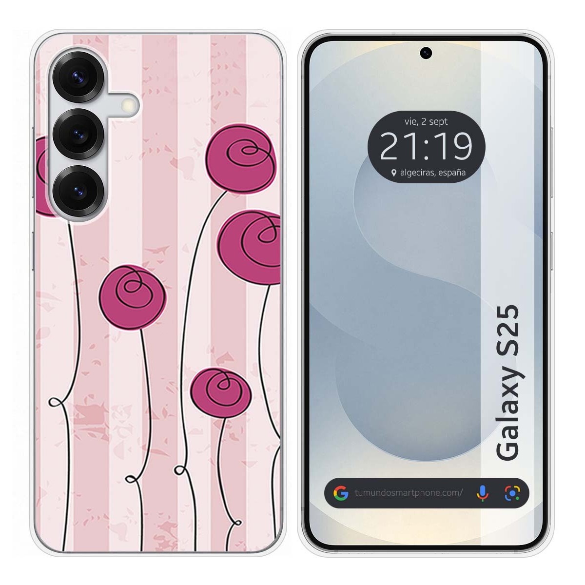 Funda Silicona para Samsung Galaxy S25 5G diseño Flores Vintage Dibujos