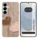 Funda Silicona para Samsung Galaxy S25+ Plus 5G diseño Corazones Madera Dibujos