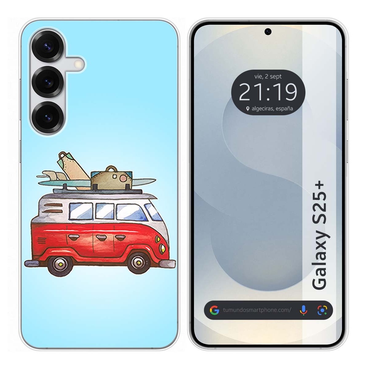 Funda Silicona para Samsung Galaxy S25+ Plus 5G diseño Furgoneta Dibujos