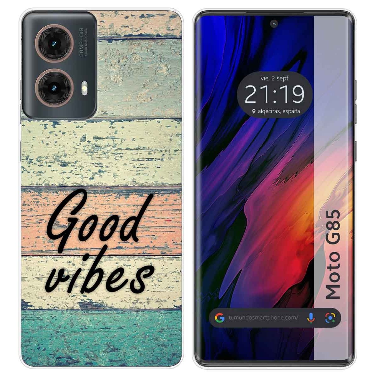 Funda Silicona para Motorola Moto G85 5G diseño Madera 01 Dibujos