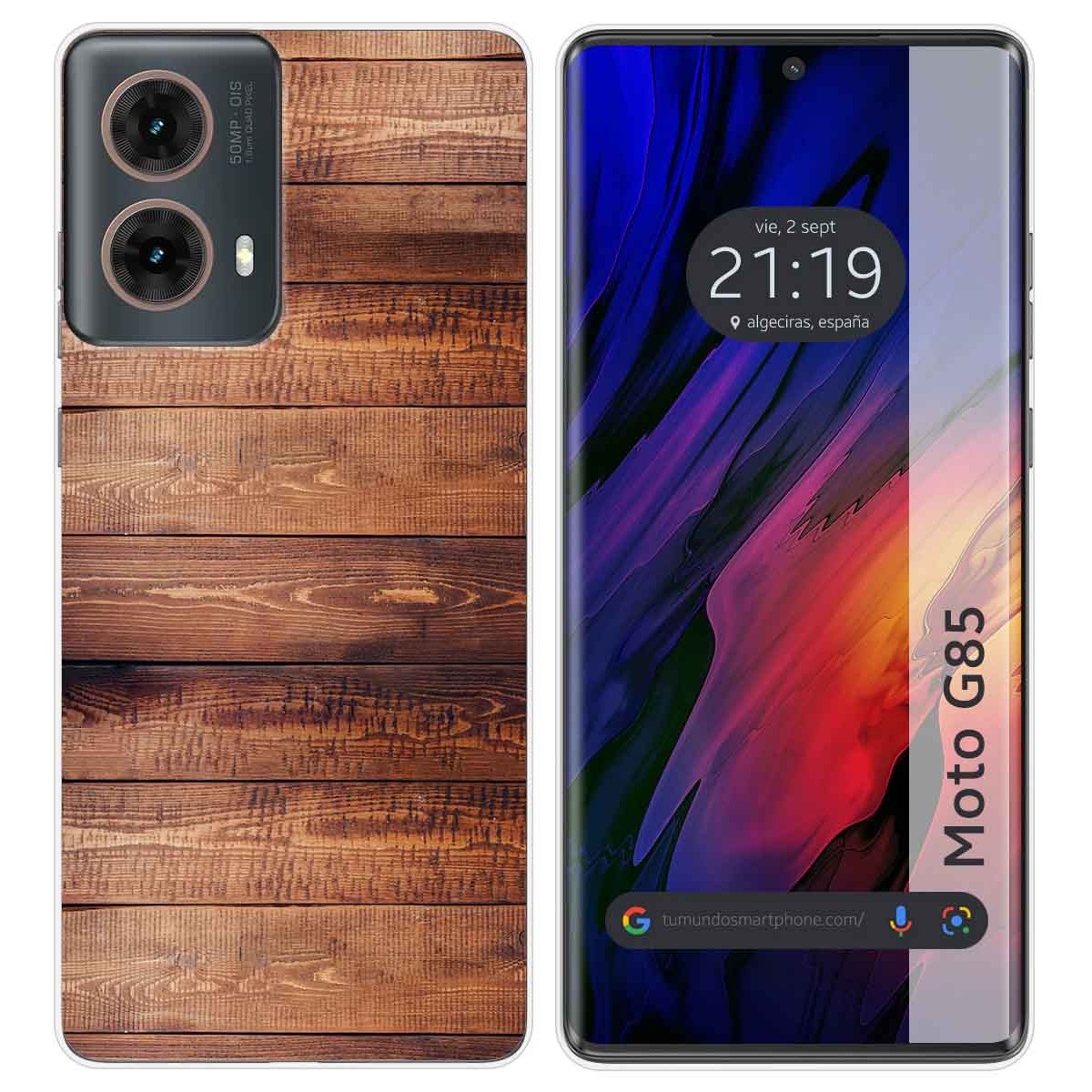 Funda Silicona para Motorola Moto G85 5G diseño Madera 02 Dibujos