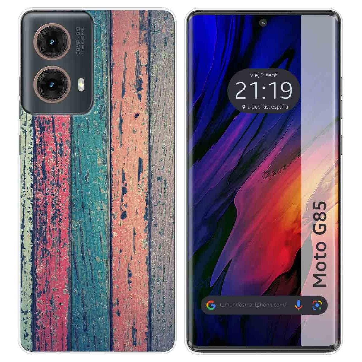 Funda Silicona para Motorola Moto G85 5G diseño Madera 10 Dibujos