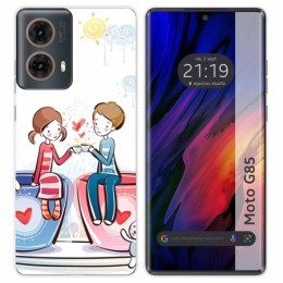Funda Silicona para Motorola Moto G85 5G diseño Café Dibujos