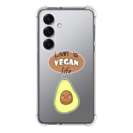 Funda Silicona Antigolpes para Samsung Galaxy S25 5G diseño Vegan Life Dibujos