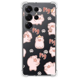 Funda Silicona Antigolpes para Samsung Galaxy S25 Ultra 5G diseño Cerdos Dibujos