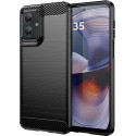 Funda Gel Tpu Tipo Carbon Negra para Motorola Moto G55 5G