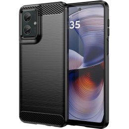 Funda Gel Tpu Tipo Carbon Negra para Motorola Moto G55 5G