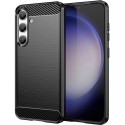 Funda Gel Tpu Tipo Carbon Negra para Samsung Galaxy S25 5G