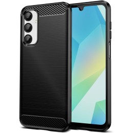 Funda Gel Tpu Tipo Carbon Negra para Samsung Galaxy A16 4G / 5G