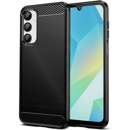 Funda Gel Tpu Tipo Carbon Negra para Samsung Galaxy A16 4G / 5G