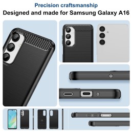 Funda Gel Tpu Tipo Carbon Negra para Samsung Galaxy A16 4G / 5G 2