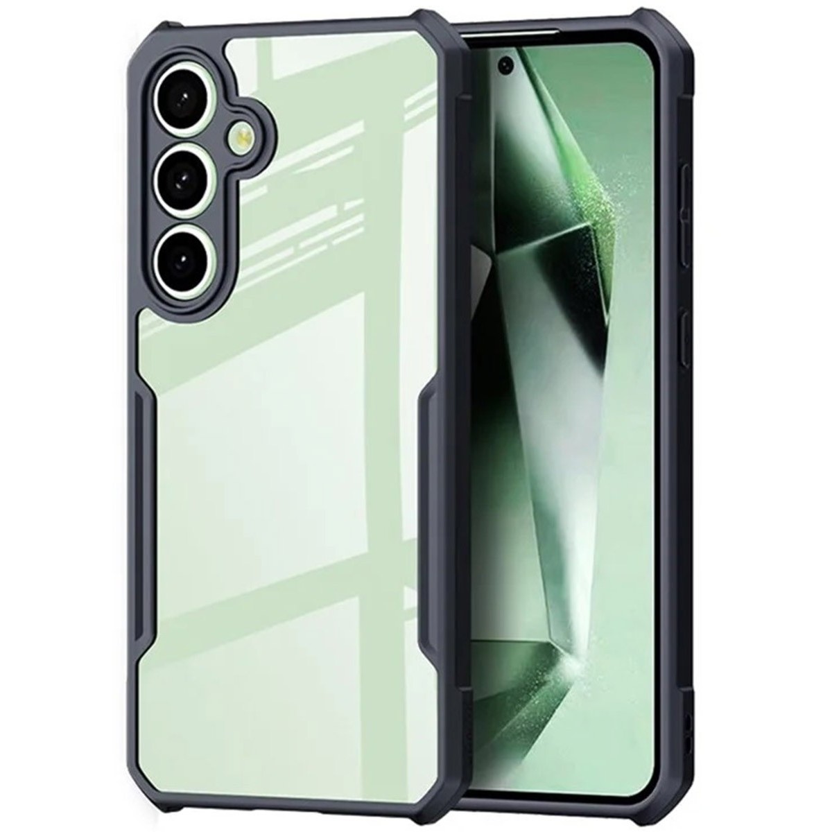 Funda Transparente Reforzada con Borde Negro para Samsung Galaxy S24 FE 5G