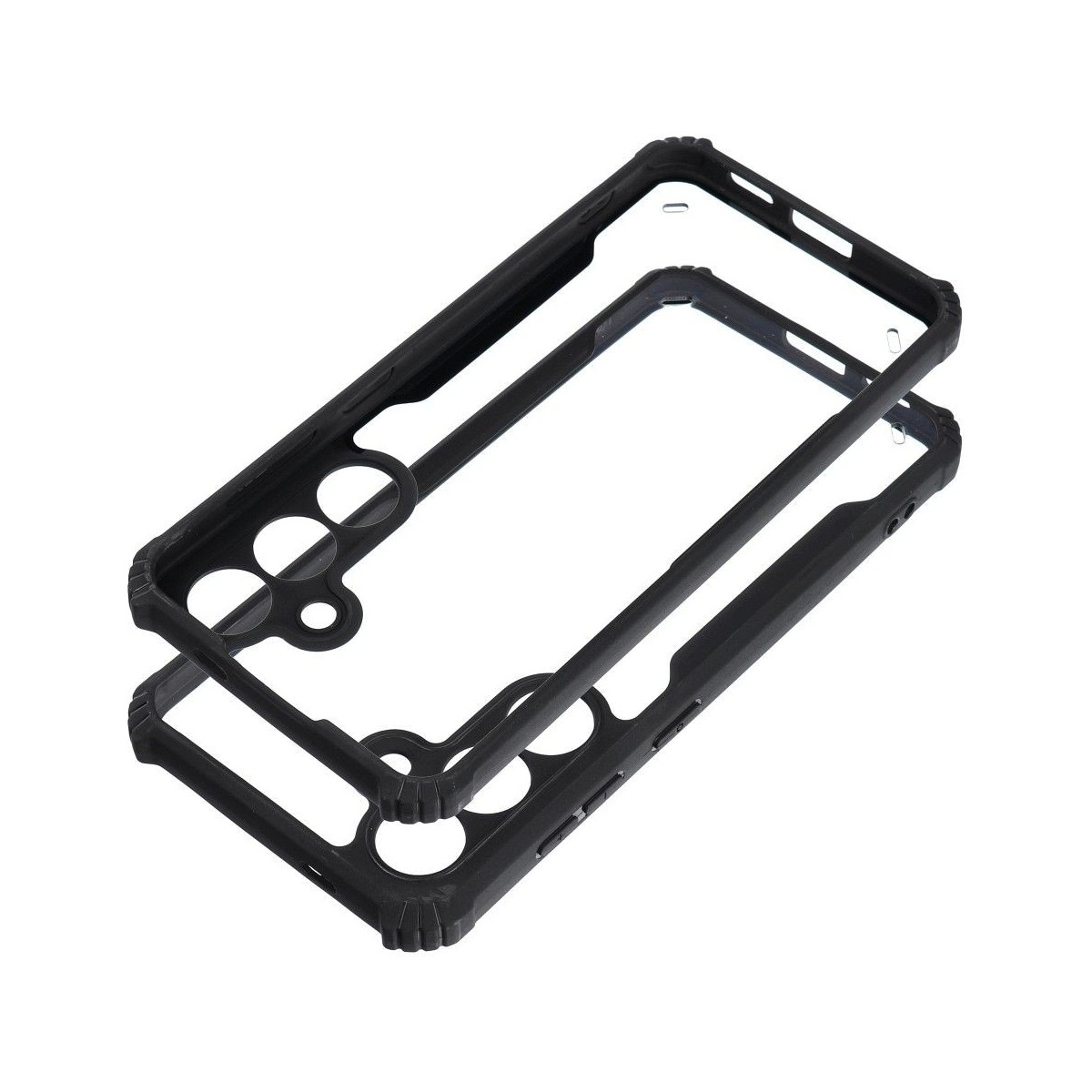 Funda Transparente Reforzada con Borde Negro para Xiaomi Poco C75