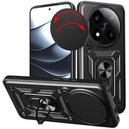 Funda Tough Armor con Anillo Giratorio Negra para Xiaomi Redmi Note 14 Pro+ Plus 5G