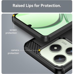 Funda Gel Tpu Tipo Carbon Negra para Realme Note 60 2