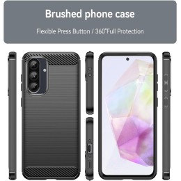 Funda Gel Tpu Tipo Carbon Negra para Samsung Galaxy A36 5G 2