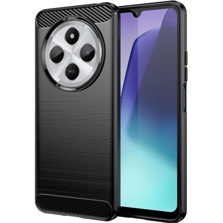Funda Gel Tpu Tipo Carbon Negra para Xiaomi Poco C75