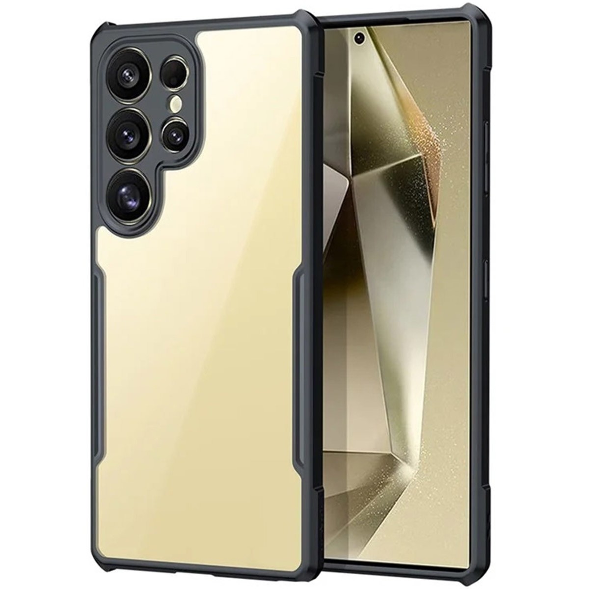 Funda Transparente Reforzada con Borde Negro para Samsung Galaxy S25 Ultra 5G