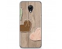 Funda Gel Tpu para Vodafone Smart N9 Lite Diseño Corazones Madera Dibujos
