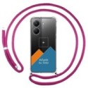 Personaliza tu Funda Colgante Transparente para Xiaomi Poco X7 Pro 5G con Cordon Rosa Fucsia Dibujo Personalizada