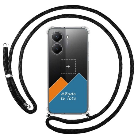 Personaliza tu Funda Colgante Transparente para Xiaomi Poco X7 Pro 5G con Cordon Negro Dibujo Personalizada
