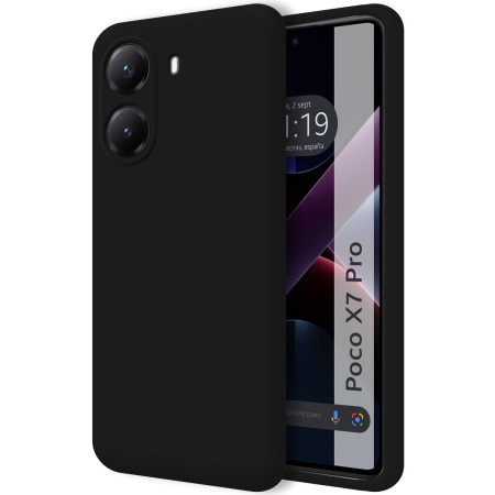 Funda Silicona Líquida Ultra Suave para Xiaomi Poco X7 Pro 5G color Negra