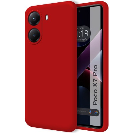 Funda Silicona Líquida Ultra Suave para Xiaomi Poco X7 Pro 5G color Roja