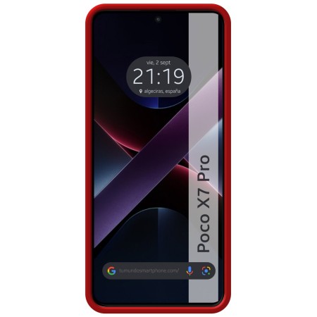Funda Silicona Líquida Ultra Suave para Xiaomi Poco X7 Pro 5G color Roja
