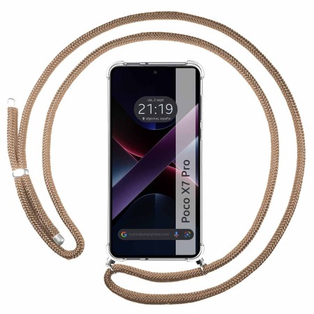 Funda Colgante Transparente para Xiaomi Poco X7 Pro 5G con Cordon Camel