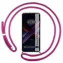 Funda Colgante Transparente para Xiaomi Poco X7 Pro 5G con Cordon Rosa Fucsia